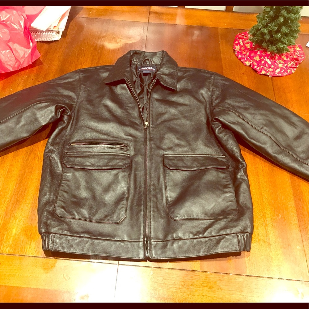 Class Club black medium men’s leather jacket